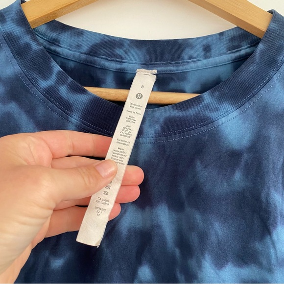 Lululemon Athletica All Yours Cotton T-Shirt *in Marmoleado Navy Tie Dye - Picture 8 of 8